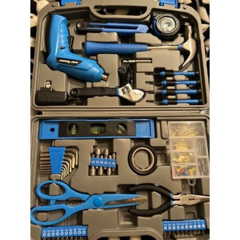 149 Piece Tool Set General Household Hand Tool Kit with Cordless Screwdriver